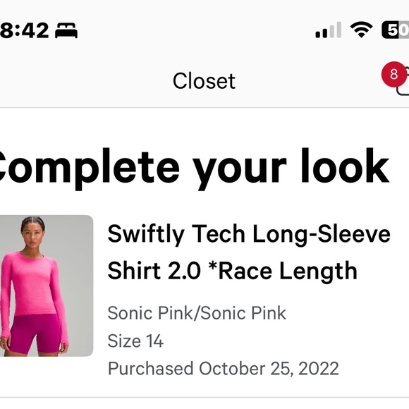 Lululemon Swiftly Tech LS 2.0 Race Length in Sonic Pink - Picture 6 of 6